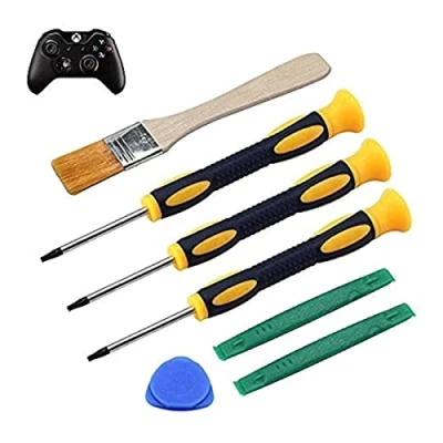 Image of T8H T6 T10H Screwdriver Set for Xbox One 360 Controller and PS3 PS4, Safe Prying Tool Cleaning Brush