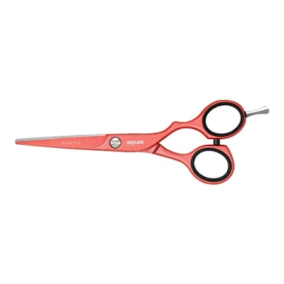 Image of JAGUAR White Line Pastell Plus Offset Coral 5.5 Scissors, Black, Standard