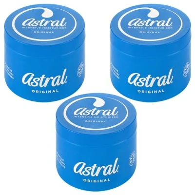 Image of Astral Face &amp; Body Intensive Moisturiser Cream 500ml (Pack of 3)
