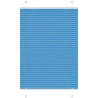 Image of vidaXL Pleated Blind Blue 95x150 cm Fabric Width 94.4 Polyester