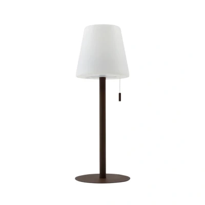 Image of Lindby LED rechargeable lamp Azalea brown aluminium CCT height adjustable