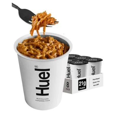 Image of Huel Hot &amp; Savoury Cups, Hoisin 'Duck' Noodles (8 x Pots), High Protein Vegan Ration Packs, with 26 Vitamins Minerals, Healthy Ready Meals