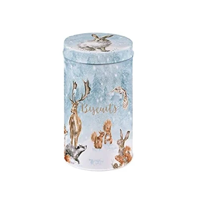 Image of Wrendale Woodland Animal Christmas Biscuit Tin Tube All Butter Shortbread