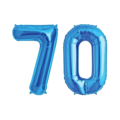 Image of Blue Number 70 Large Helium Foil Balloon Birthday Party Wedding Anniversary Decoration 101cm