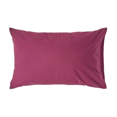 Image of HOMESCAPES Plum Purple Pure Egyptian Cotton Pillowcase Standard Size 200 TC 400 Thread Count Percale Equivalent Housewife Pillow Case