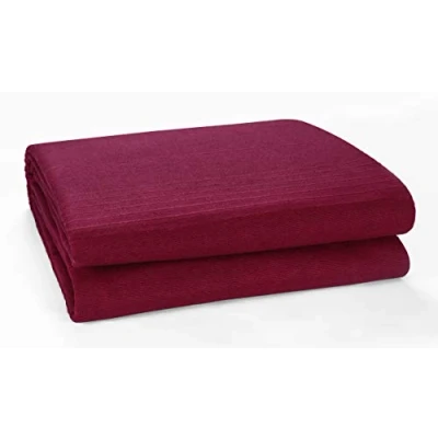 Image of EHC Classic Rib Cotton Throw, Sofa Settee Bed Throw Bedspread 250cm x 250cm, 100&quot; 100&quot;Inches Fits 3 or 4 Seater King Size Bed, Wine
