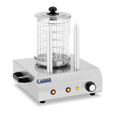 Image of Royal Catering Hot Dog Maker 2 Heating Rods 422 W RCHW 350 (422 W, Max. 30 Sausages, Temperature up to 97 C,Stainless Steel, Tempered Glass)