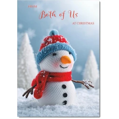 Image of doodlecards From Both Of Us Christmas Card Snowman Medium Size for with Plain Envelope