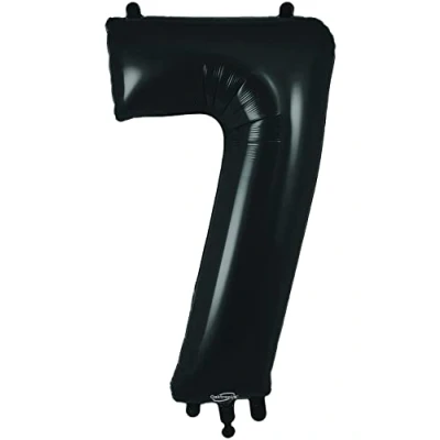 Image of Oaktree 34&quot; Black Foil Number 7 Balloon (606678)