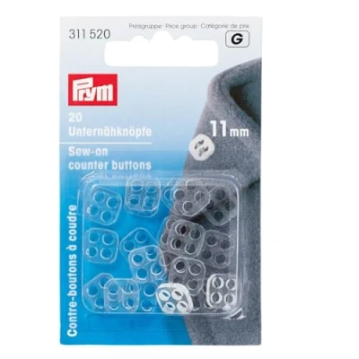 Image of Prym Counter Buttons, 11 mm, Transparent, 20 Stück