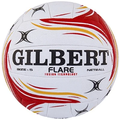Image of Gilbert Boys Flare Match Net Ball White/Red/Orange, Size 4