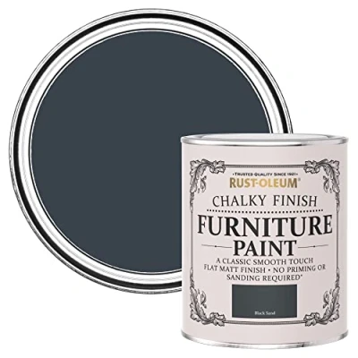 Image of Rust Oleum Black Upcycled Furniture Paint in Chalky Finish Sand 750ml