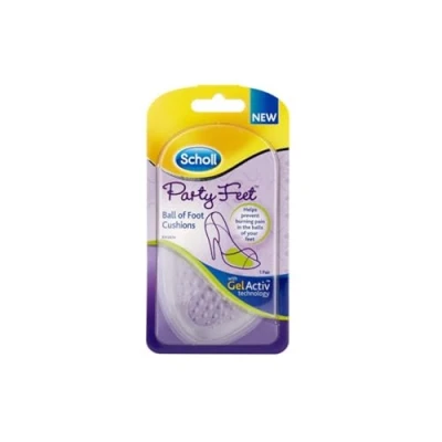 Image of Scholl Party Feet Ball of foot Gel cushions with GelActiv technology, Non slip, Help prevent pain Suitable most shoes including high heels and stilettos. Universal size, 1 pair