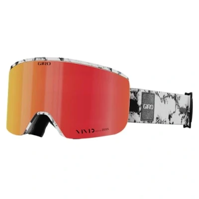 Image of Giro Axis Ski Goggles Snowboard for Men and Women White/Dark Matter Strap with Vivid Ember/Vivid Infrared Lenses
