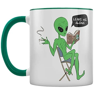 Image of Grindstore Alien Leave Me Alone Inner 2 Tone Tea and Coffee Mug Green