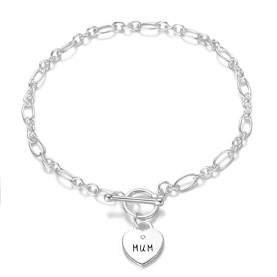 Image of Philip Jones Mum Charm Bracelet Created with Zircondia® Crystals