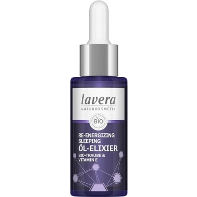 Image of lavera Re Energizing Sleeping Oil Elixir natural cell renewal revitalises skin texture moisturising vegan cosmetics 30 ml