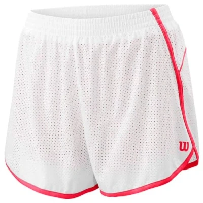 Image of Wilson Women&#039;s Shorts, COMPETITION WOVEN 3.5 SHORT, Polyester/Spandex, White/Red (Cherry pop), Size M, WRA775407MD