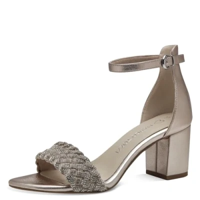 Image of Marco Tozzi Sandals platinum, Women&#039;s, Size: 7, Platinum Imitation leather/ textile