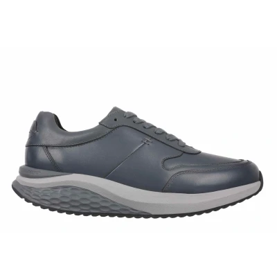 Image of MBT Porto II Shoes for Men. Physiological Leather Footwear. Elegant and Functional Design Urban Style. Cushioning Breathability Insole Greater Comfort. Colour: Grey