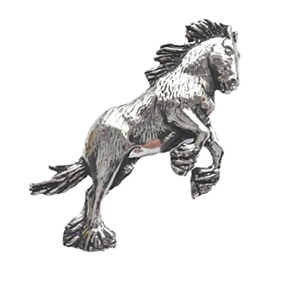 Image of Emblems Gifts Shire Horse Pewter Lapel Pin Badge, Birds Animals Nature, Hand Made in The UK With Gift Bag And Button Badge