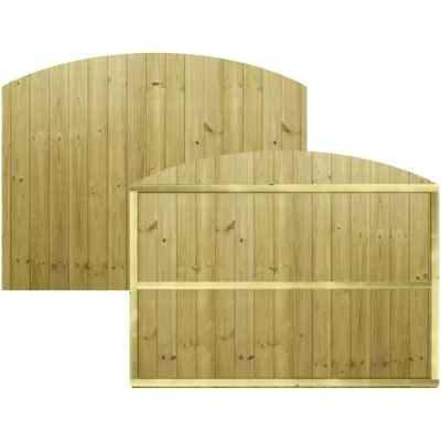 Image of Wdith: 6ft (183cm) x Height: (@Shoulder) 4ft (120cm &amp; 140cm Top of the Dome) Premier Dome Fence Panel Treated Vertical Interlocking Tongue Groove Boards Fully Framed