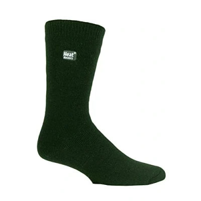 Image of HEAT HOLDERS Lite Mens Winter Warm 1.6 TOG Thermal Casual Socks 6 11 UK (6 11, Green)
