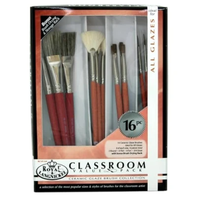 Image of Royal and Langnickel Camel Hair Ceramic Glaze Brush Set (Pack of 16)
