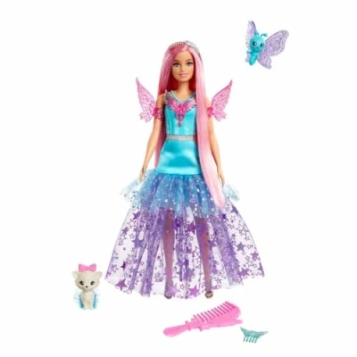 Image of Barbie A Touch of Magic Doll &amp; Accessories, The Glyph with Fantasy Outfit, Pet, Leash Styling HLC35