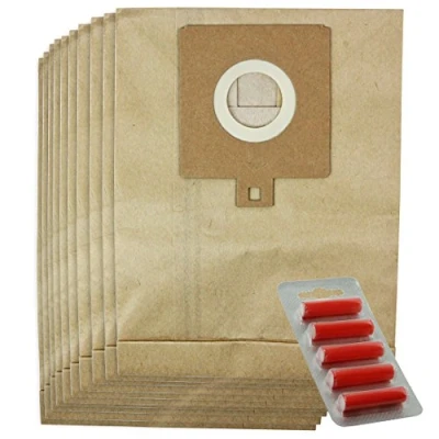 Image of Spares2go Type E59 U59 Dust Bags for Electrolux Boss/Powerlite Vacuum Cleaners (10 Pack + 5 Bag Freshener Sticks)