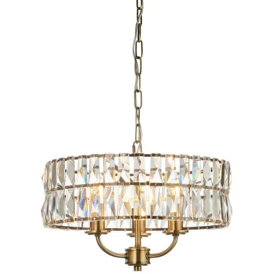 Image of Clifton 3 Light Multi Arm Lamp Ceiling Pendant Antique Brass
