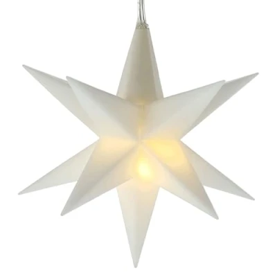 Image of Luminous Star 3D 12 Prongs for Hanging, Diameter 8 cm, Timer Function, 3 m Cable, Christmas Star, Lighting (Star White, cm)