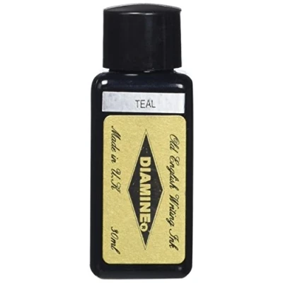 Image of Diamine 30ml Teal fountain pen ink bottle