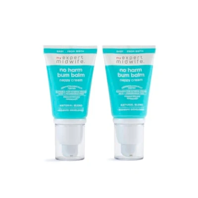 Image of My Expert Midwife No Harm Bum Balm nappy Cream, 100% Naturally Derived Baby Bottom Balm, protect &amp; help recovery from rash, gentle, moisturising serum. Suitable for Newborn babies 30ml