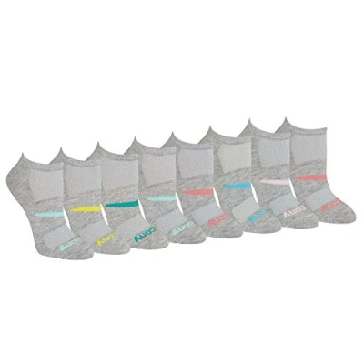 Image of Saucony Women&#039;s Rundry Performance Super Lite No Show Athletic Socks, Grey Assorted (8 Pairs), M (Pack of 8)
