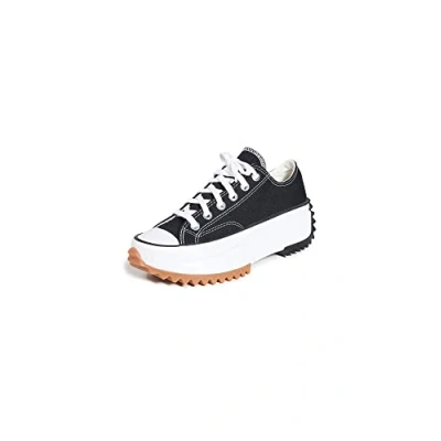 Image of Converse Run Star Hike Ox Platform Trainers Black White 3.5 UK