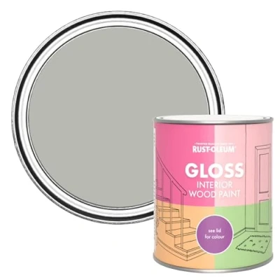 Image of Rust Oleum Grey Interior Wood Paint in Gloss Finish Tree 750ml