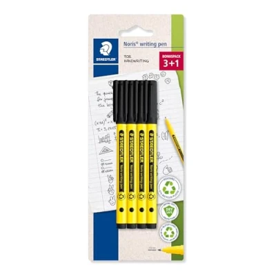 Image of STAEDTLER Noris Handwriting Pen Black Pack of 4, 307 9 BK4