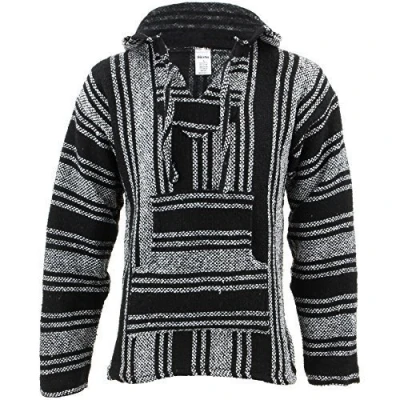 Image of Siesta Mexican Baja Jerga Hoody Black &amp; White (XX Large)