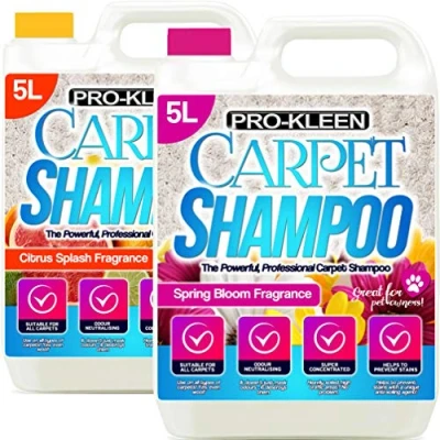Image of Pro Kleen Professional Carpet &amp; Upholstery Shampoo 10L Citrus Spring Bloom Fragrance High Concentrate Cleaning Solution Suitable For All Machines