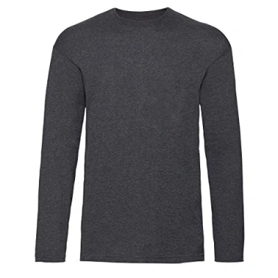 Image of Fruit of the Loom Mens Valueweight Crew Neck Long Sleeve T Shirt Multicolour Cotton Size 2XL