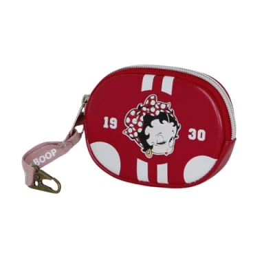 Image of Betty Boop Varsity Pill Coin Purse, Burgundy, 12 x 8.5 cm