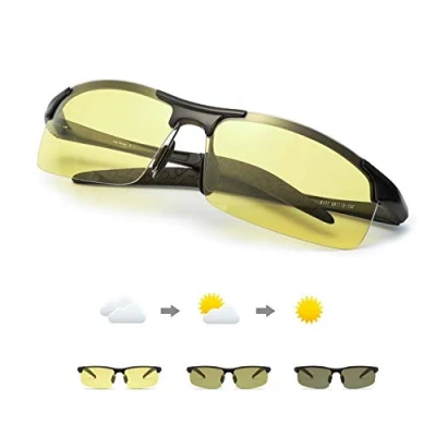 Image of TJUTR Men Photochromic Night vision Glasses for Driving Women Polarised Anti Glare Lens Filtering Headlights Safety Day&amp;Night