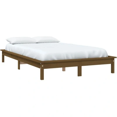 Image of vidaXL Bed Frame without Mattress Honey Brown 140x190 cm Solid Wood