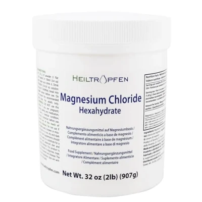 Image of 2 Pounds / 907 g Magnesium Chloride Powder Hexahydrate Pharmaceutical Grade Ingredients Crystal Pure Ph. EUR., BP, USP, 100% Muscle Pain Relief Heiltropfen®