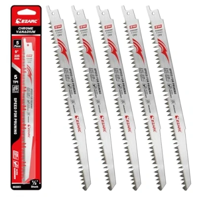 Image of EZARC High Carbon Steel 5T 9inch Arc Edge Saw Blade for Wood 5PC