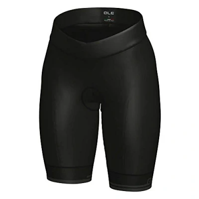 Image of Alé Cycling Women&#039;s Solid Classico LL Shorts, Black/Charcoal Grey, M