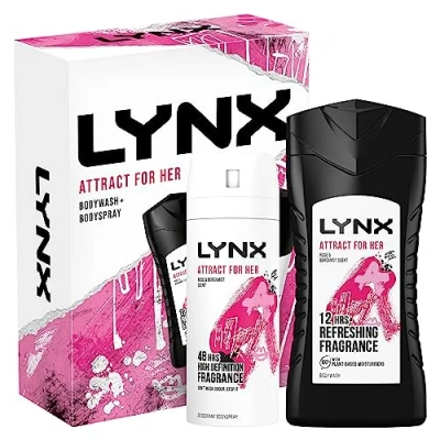 Image of LYNX Attract for her Duo Body Spray Gift Set Wash and Deodorant perfect daily routine 2 piece