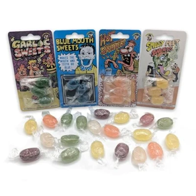 Image of ihoot Pranks for Adults &amp; Kids Practical Jokes Sweet Bundle Dare Challenge Mix of Joke Normal Sweets Party Bag Fillers 4 Packs Prank 2 Fruit Flavour Hard