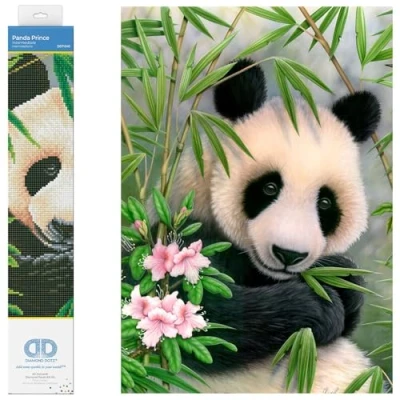 Image of Diamond Dotz Painting Kit: Intermediate, DD7, Panda Prince, 30 x 40cm
